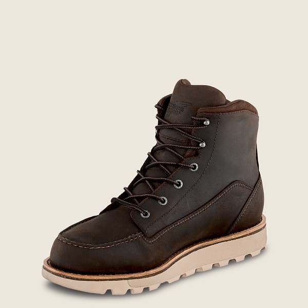 Bottes de Travail Red Wing - Traction Tred Lite - 6-Inch Waterproof Soft Toe - Marron Foncé - Homme